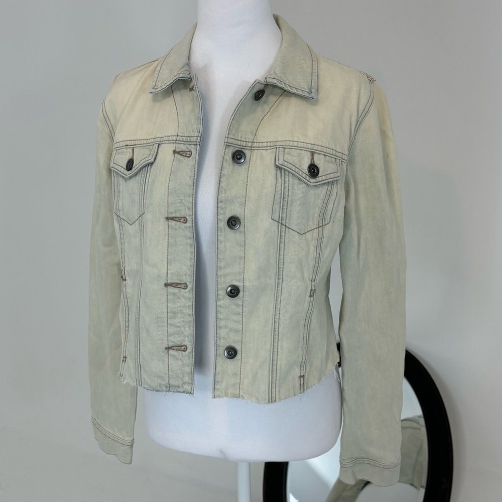Halogen Cropped Denim Jacket